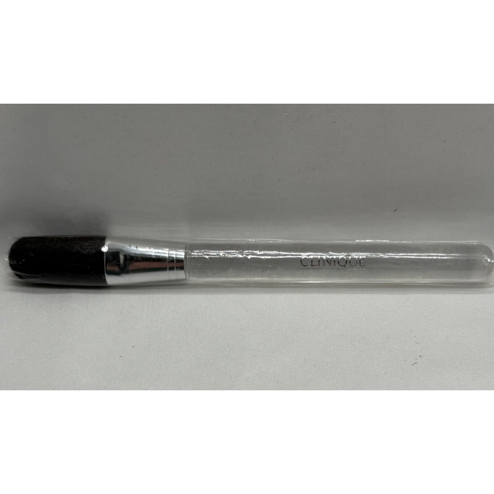 Clinique‎ 6" Powder Foundation Brush Standard Size Makeup Brush NEW Clear